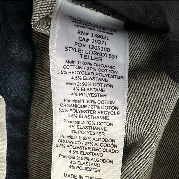 New Frame Le One Skinny Jeans Two-Tone Size 2 Blue Black - Picture 10 of 11